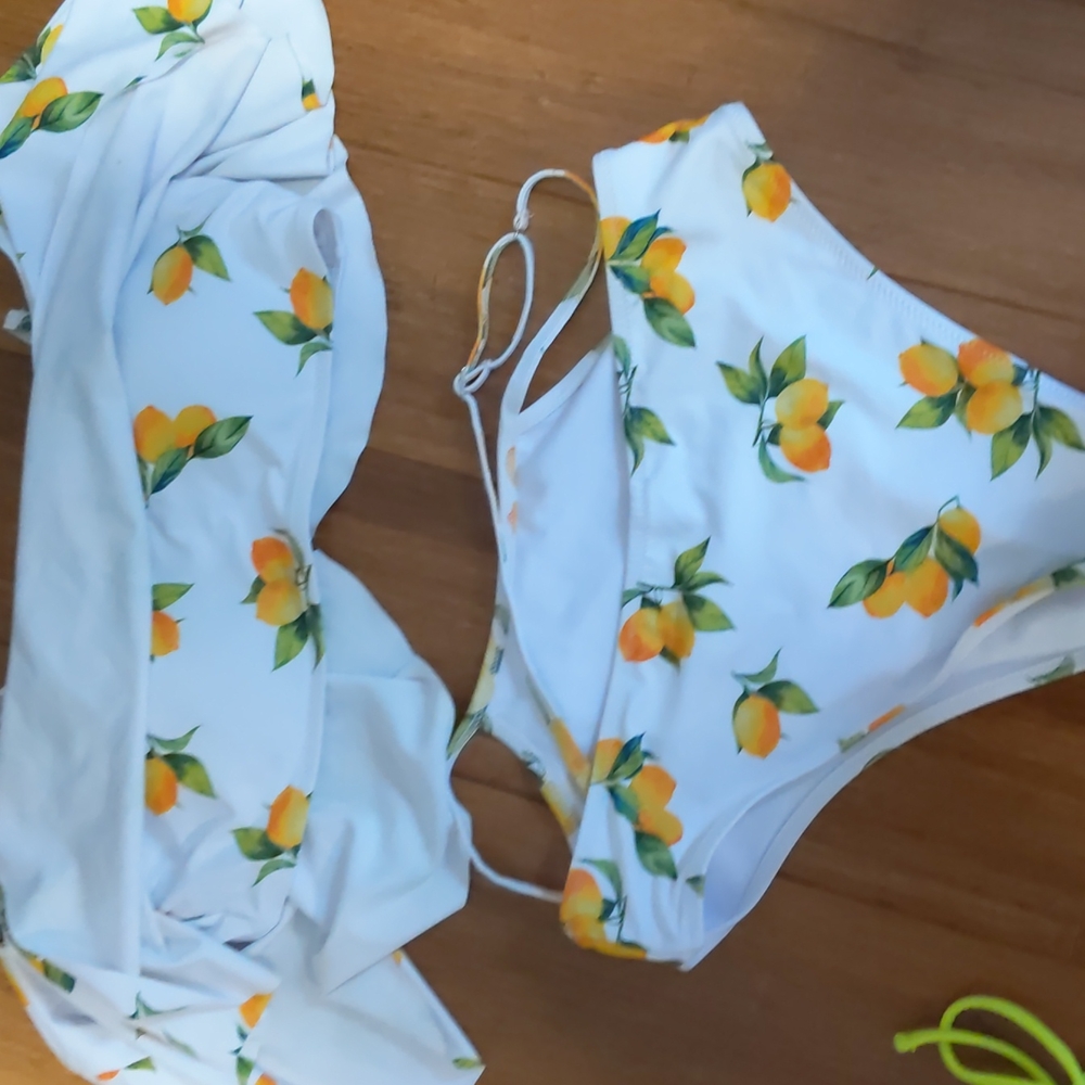 Swimsuit Pieces Bundle Size Medium Floral Paisley Neon - Picture 3 of 9